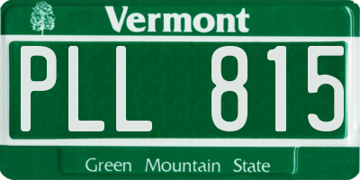 VT license plate PLL815