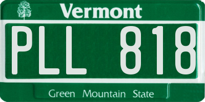 VT license plate PLL818