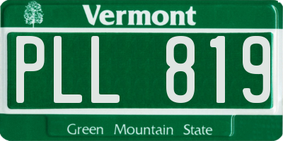 VT license plate PLL819