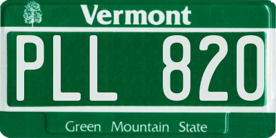 VT license plate PLL820