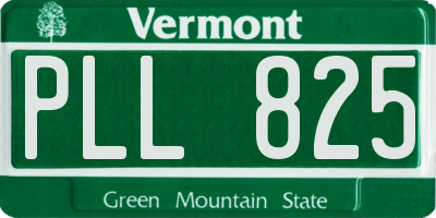 VT license plate PLL825