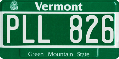 VT license plate PLL826