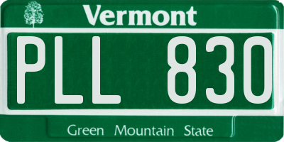 VT license plate PLL830