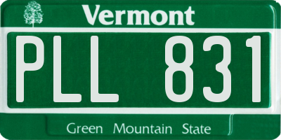VT license plate PLL831