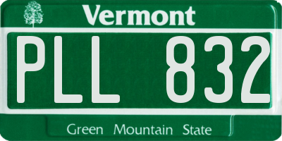 VT license plate PLL832