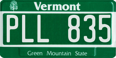 VT license plate PLL835