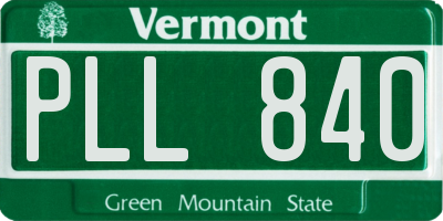 VT license plate PLL840