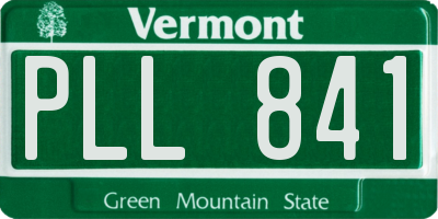 VT license plate PLL841