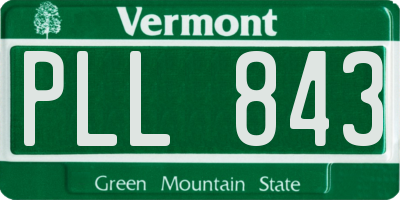 VT license plate PLL843