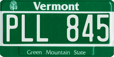 VT license plate PLL845