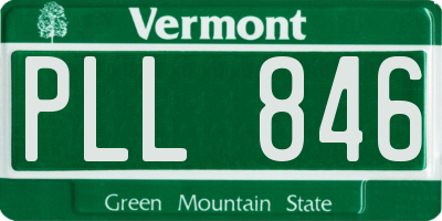 VT license plate PLL846