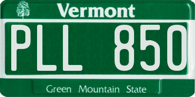 VT license plate PLL850
