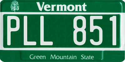 VT license plate PLL851