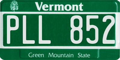 VT license plate PLL852