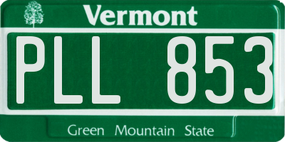 VT license plate PLL853