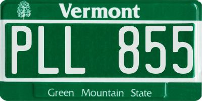 VT license plate PLL855
