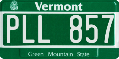 VT license plate PLL857