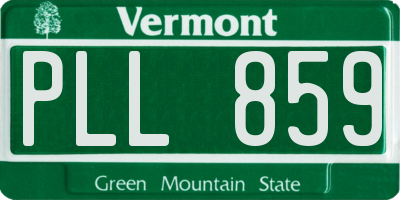 VT license plate PLL859