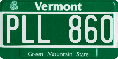 VT license plate PLL860