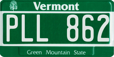 VT license plate PLL862