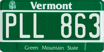 VT license plate PLL863