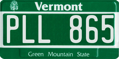 VT license plate PLL865