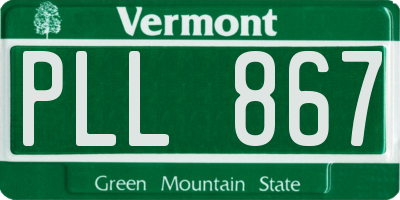 VT license plate PLL867