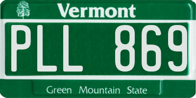 VT license plate PLL869