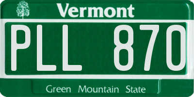 VT license plate PLL870
