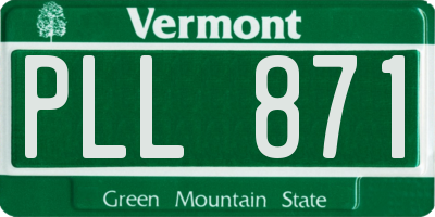VT license plate PLL871