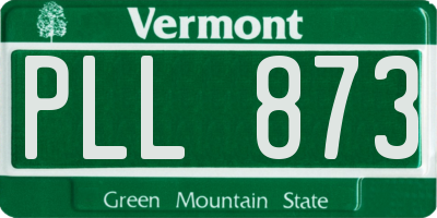 VT license plate PLL873