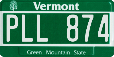 VT license plate PLL874