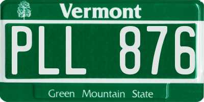 VT license plate PLL876