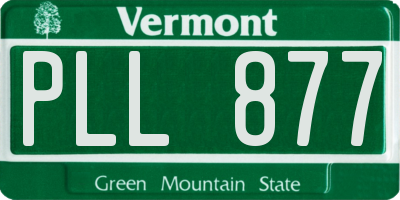 VT license plate PLL877