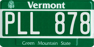 VT license plate PLL878