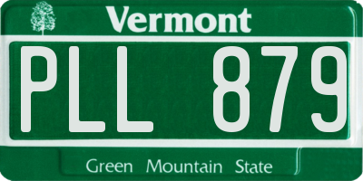 VT license plate PLL879