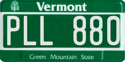 VT license plate PLL880