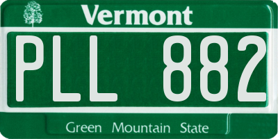 VT license plate PLL882