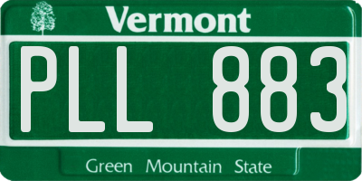 VT license plate PLL883