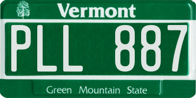 VT license plate PLL887