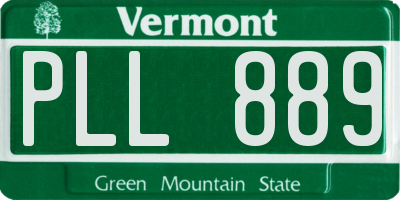 VT license plate PLL889