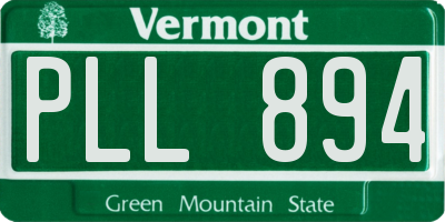 VT license plate PLL894