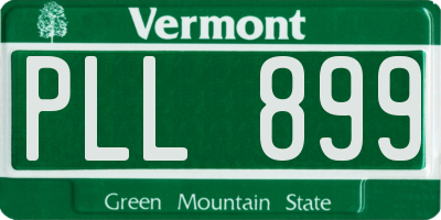 VT license plate PLL899