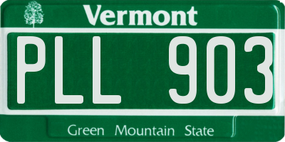 VT license plate PLL903