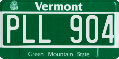 VT license plate PLL904