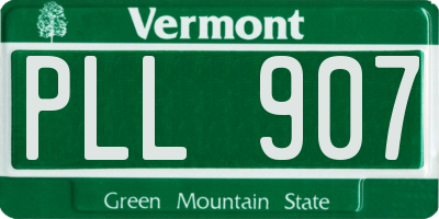 VT license plate PLL907