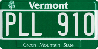 VT license plate PLL910