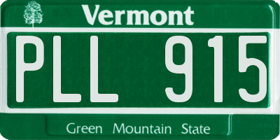 VT license plate PLL915