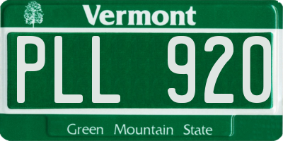 VT license plate PLL920