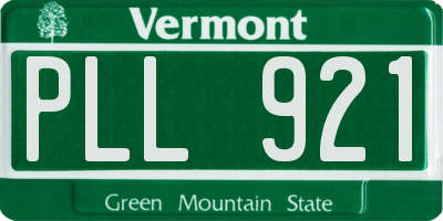 VT license plate PLL921